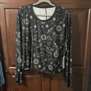 Johnny Was Black and White Celestial Long Sleeve Tee